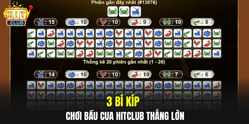 3 bí kíp chơi bầu cua HITCLUB thắng lớn